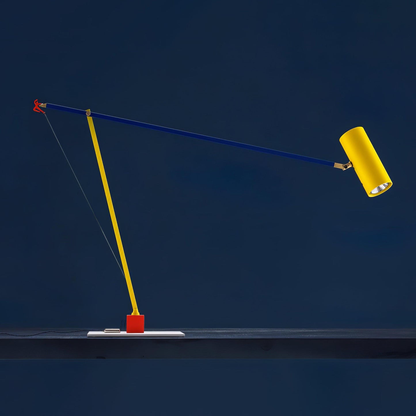 Ettorino Table Lamp | Adjustable Metal Design | Red, Yellow & Blue