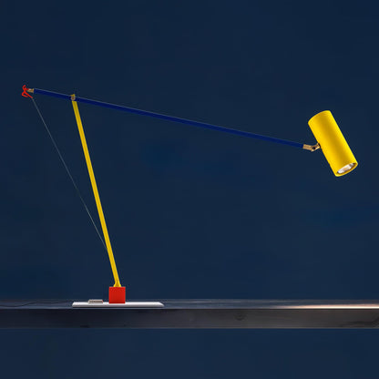Ettorino Table Lamp | Adjustable Metal Design | Red, Yellow & Blue
