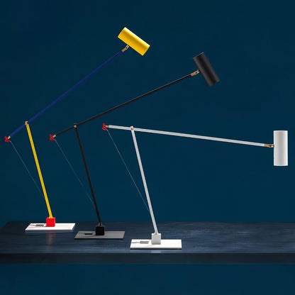 Ettorino Table Lamp | Adjustable Metal Design | Red, Yellow & Blue