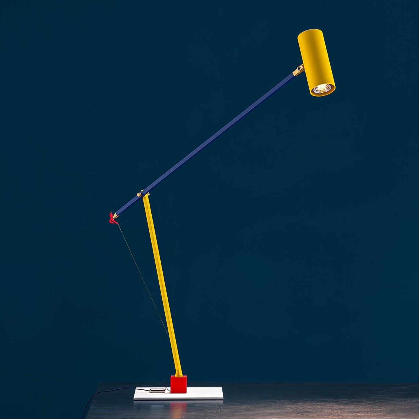 Ettorino Table Lamp | Adjustable Metal Design | Red, Yellow & Blue