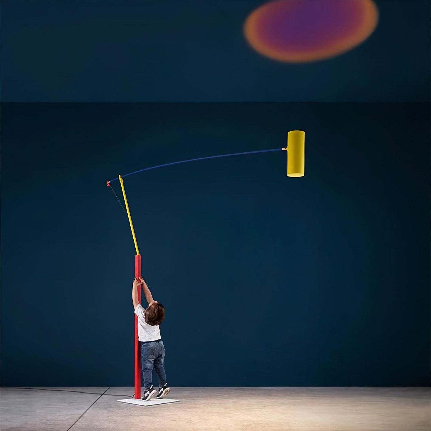 Ettorino Table Lamp | Adjustable Metal Design | Red, Yellow & Blue