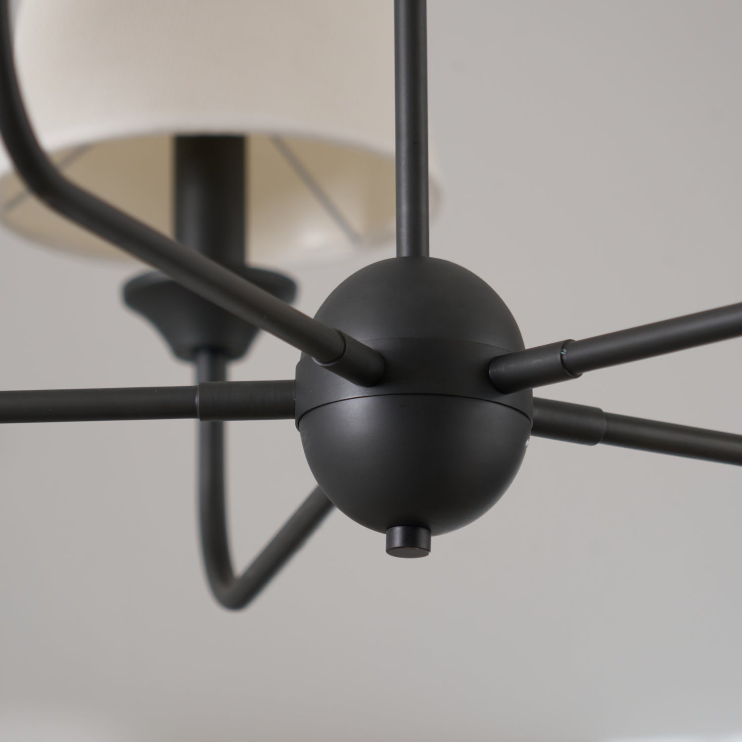 Euphora Chandelier | Brass & Fabric | Black and White | 5 Lights
