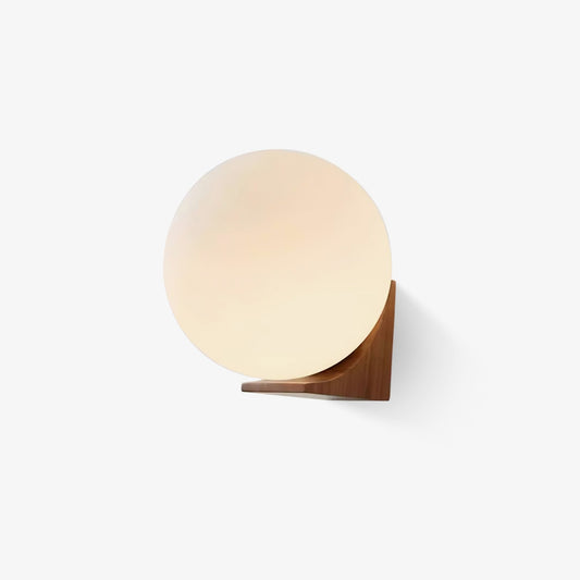 Evelyn Orb Wall Lamp | Walnut Base | White Shade