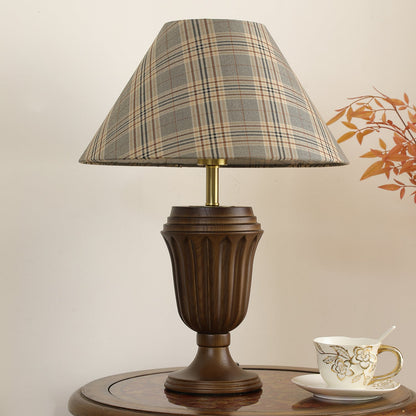 Evelyn Table Lamp | Wood Base | Cream Shade