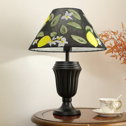 Evelyn Table Lamp | Wood Base | Cream Shade