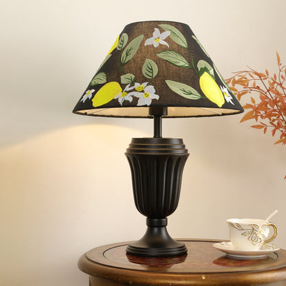 Evelyn Table Lamp | Wood Base | Cream Shade