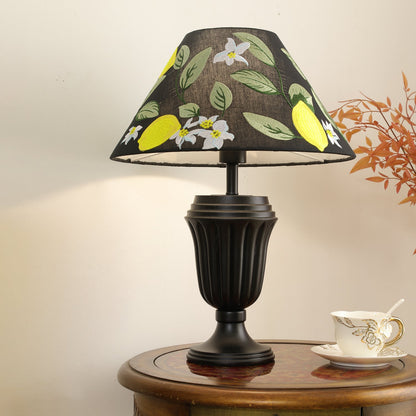 Evelyn Table Lamp | Wood Base | Cream Shade