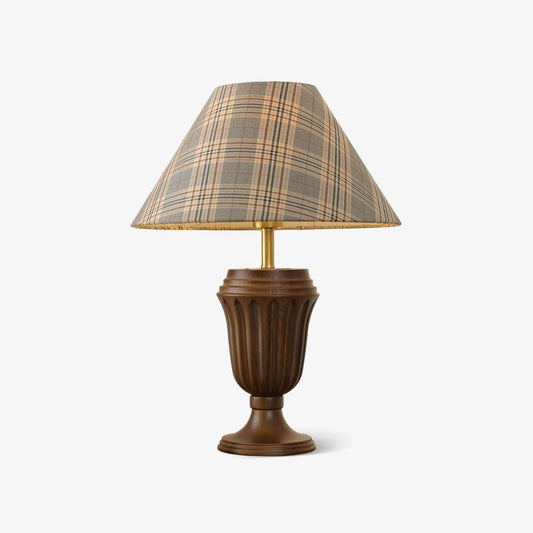 Evelyn Table Lamp | Wood Base | Cream Shade