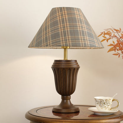Evelyn Table Lamp | Wood Base | Cream Shade