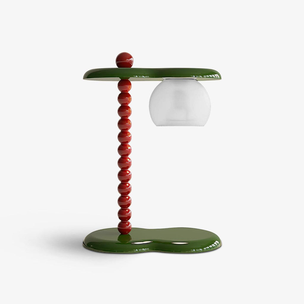 Everalda Metal Table Lamp | Metal Column & Glass Shade | White