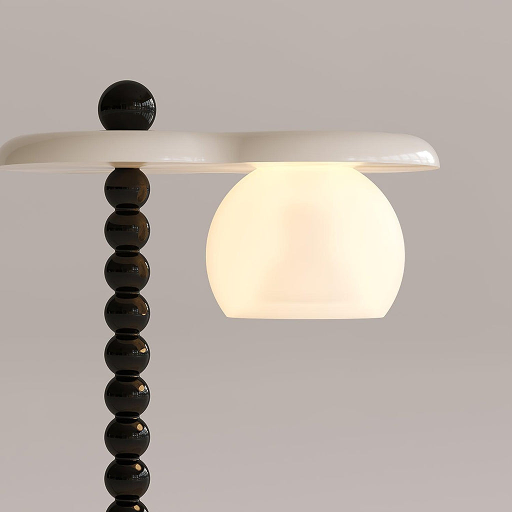 Everalda Metal Table Lamp | Metal Column & Glass Shade | White