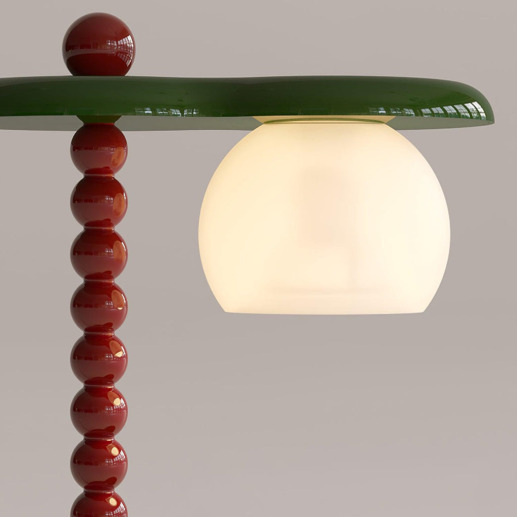 Everalda Metal Table Lamp | Metal Column & Glass Shade | White
