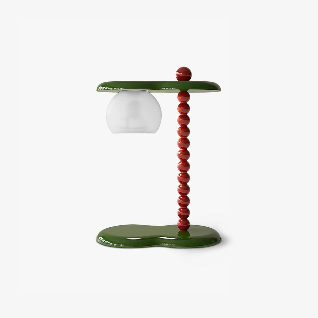 Everalda Metal Table Lamp | Metal Column & Glass Shade | White