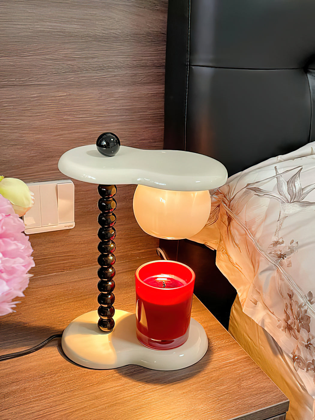 Everalda Table Lamp | Metal & Glass | Green+Red, Red+Black, Beige+Black, Beige