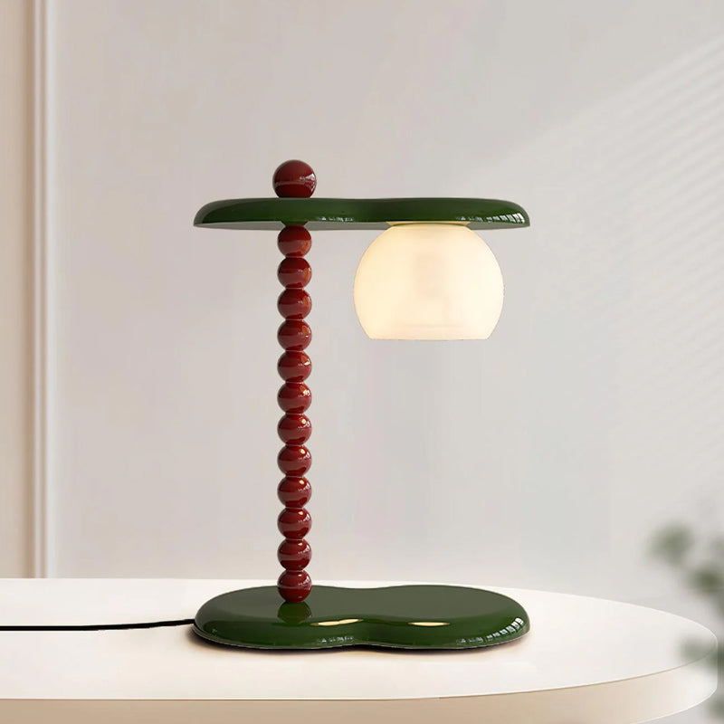 Everalda Table Lamp | Metal & Glass | Green+Red, Red+Black, Beige+Black, Beige