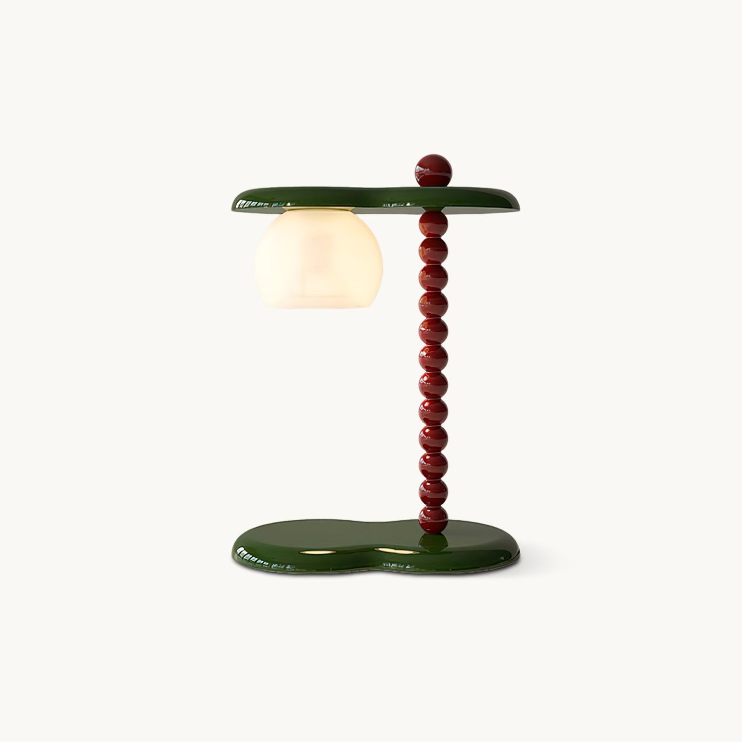 Everalda Table Lamp | Metal & Glass | Green+Red, Red+Black, Beige+Black, Beige