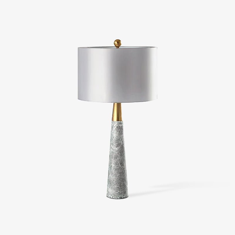 Expino Table Lamp | Metal, Marble & Fabric | Grey Shade