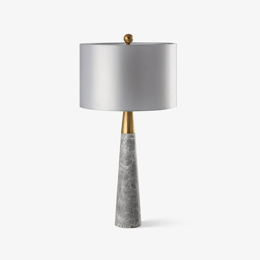 Expino Table Lamp | Metal, Marble & Fabric | Grey Shade