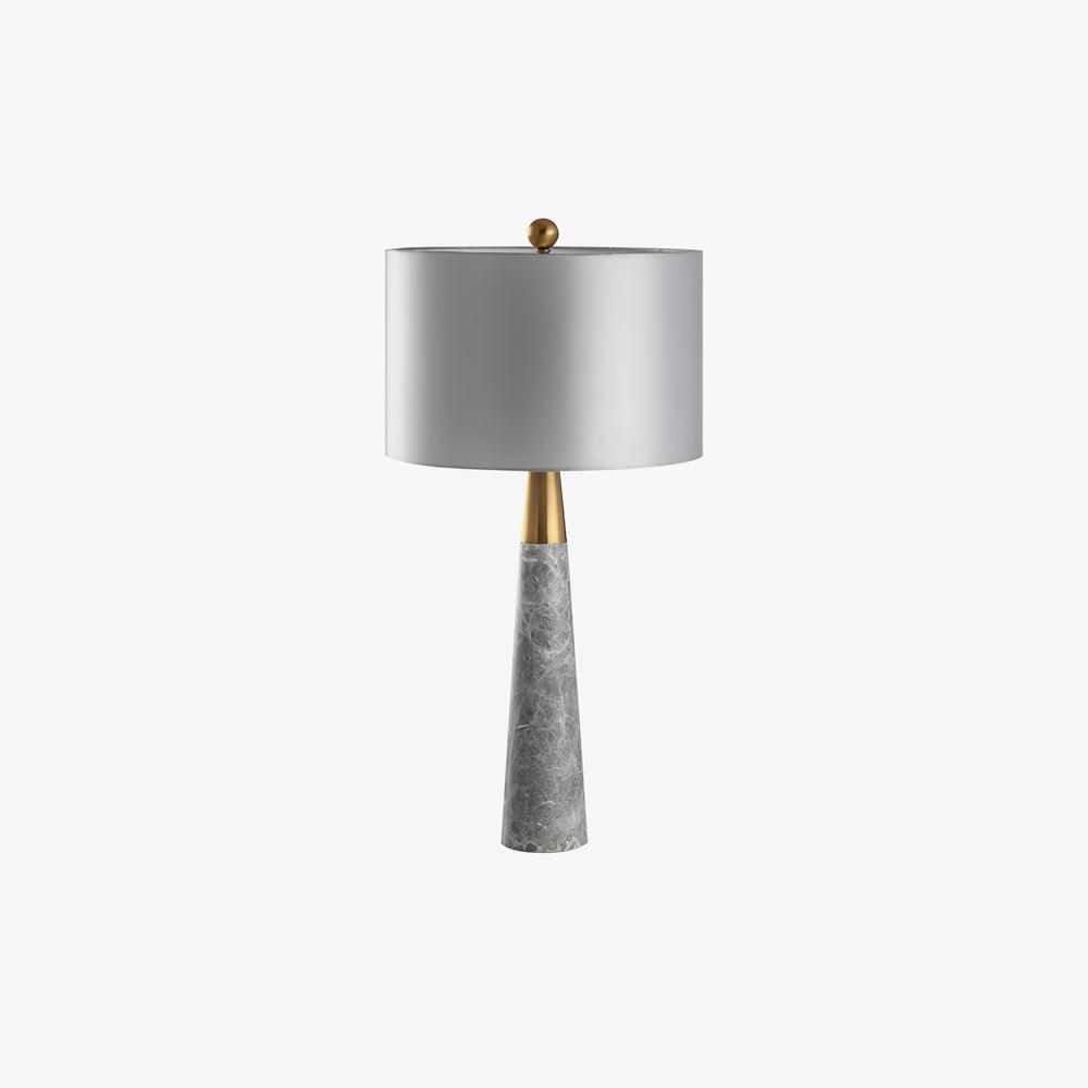 Expino Table Lamp | Metal, Marble & Fabric | Grey Shade