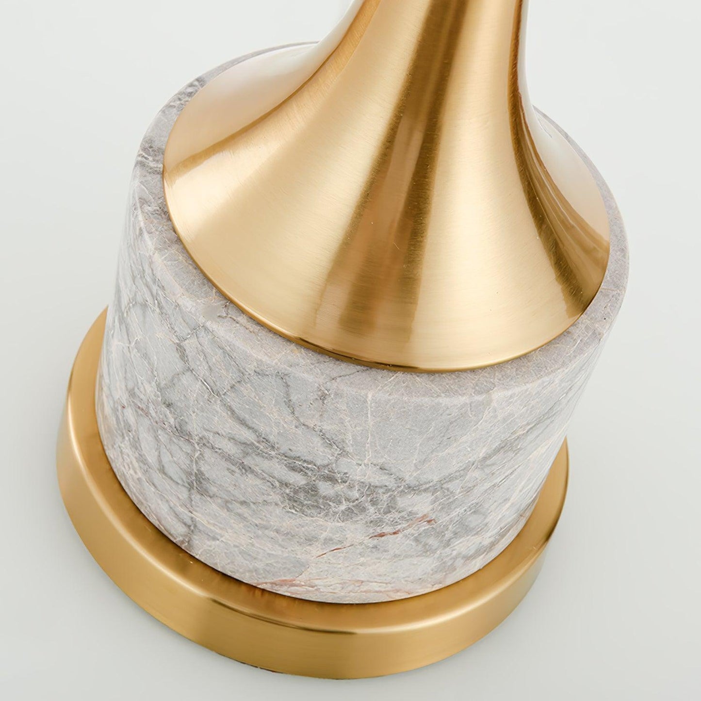 Expino Table Lamp | Metal, Marble & Fabric | Grey Shade