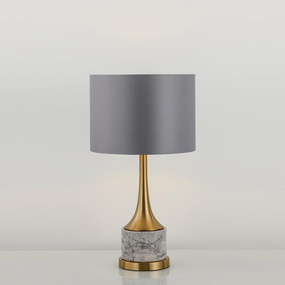Expino Table Lamp | Metal, Marble & Fabric | Grey Shade