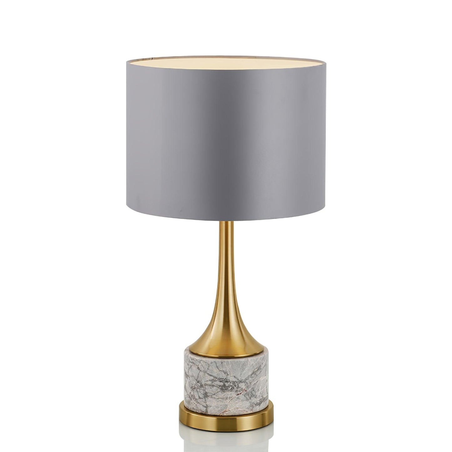 Expino Table Lamp | Metal, Marble & Fabric | Grey Shade