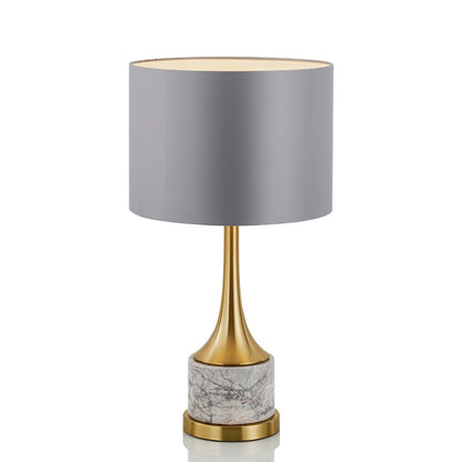 Expino Table Lamp | Metal, Marble & Fabric | Grey Shade