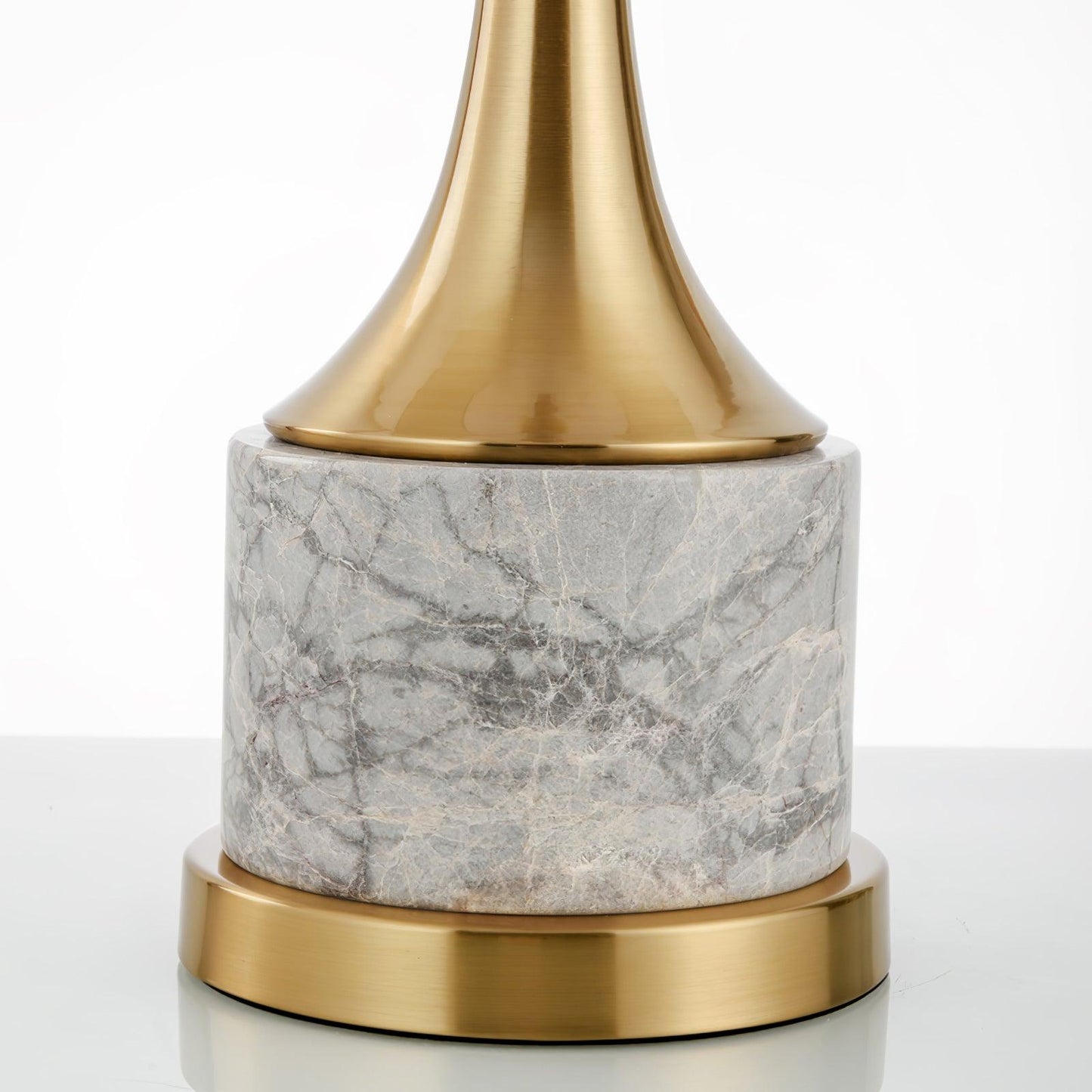 Expino Table Lamp | Metal, Marble & Fabric | Grey Shade