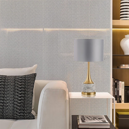 Expino Table Lamp | Metal, Marble & Fabric | Grey Shade
