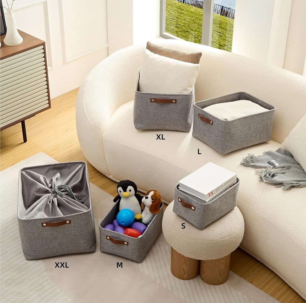 Storage Basket | Eco-Friendly Canvas & EVA | Grey, Multiple Sizes
