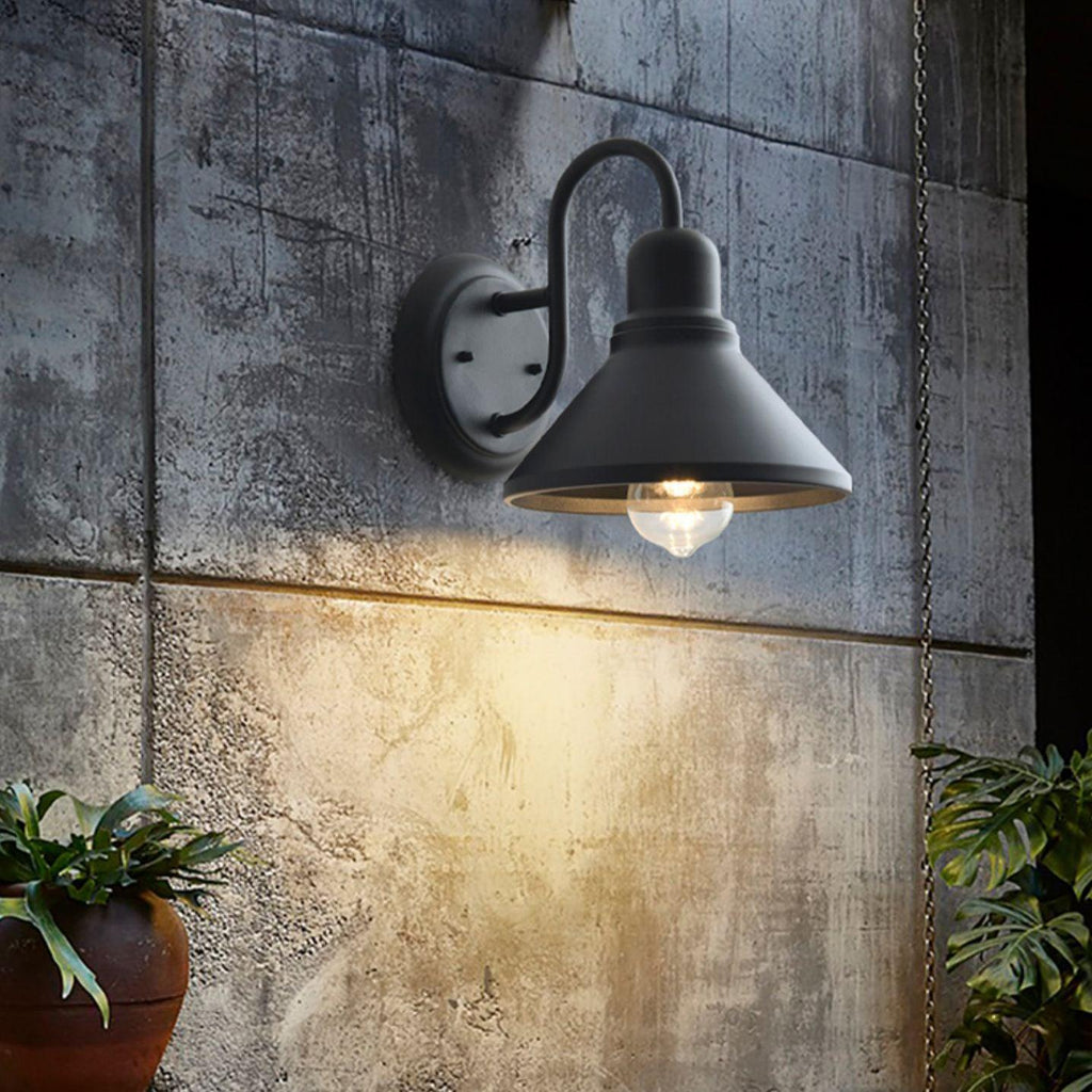 Fable Outdoor Wall Lamp | Iron, Metal | Black, Coffee Gold