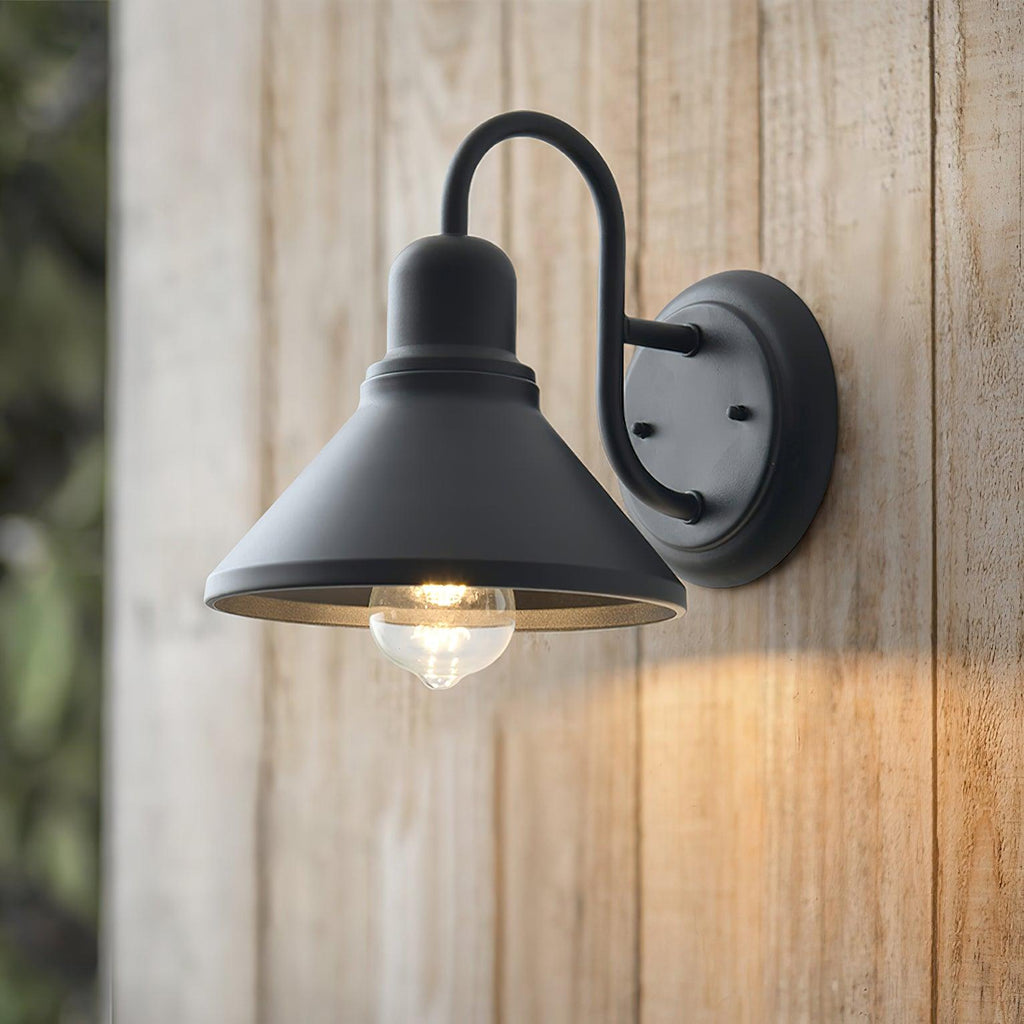 Fable Outdoor Wall Lamp | Iron, Metal | Black, Coffee Gold