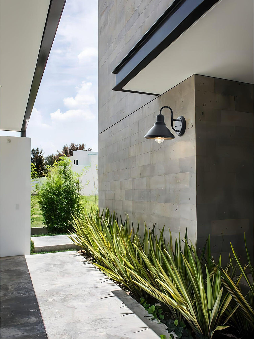 Fable Outdoor Wall Lamp | Iron, Metal | Black, Coffee Gold