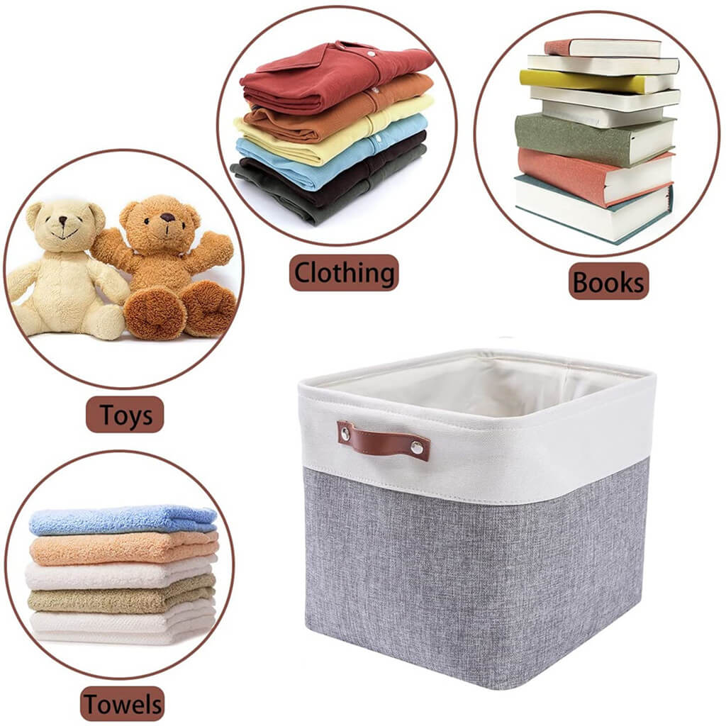 Fabric Storage Baskets | Set of 3 | 30cm Cube