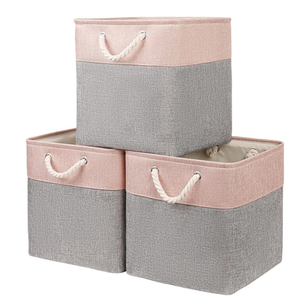 Storage Box | High-Quality Linen & Non-Woven Fabric | 28x28x28cm