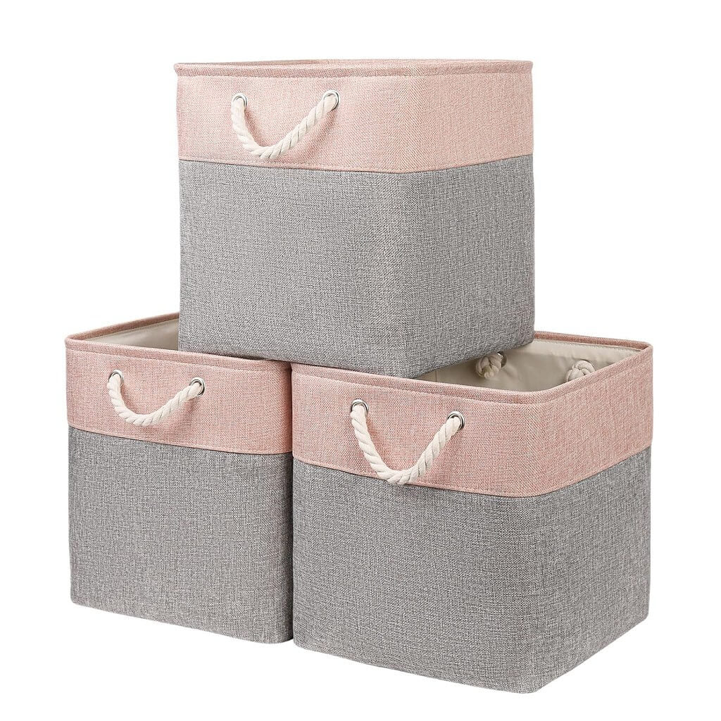 Fabric Storage Baskets | Set of 3 | 30cm Cube