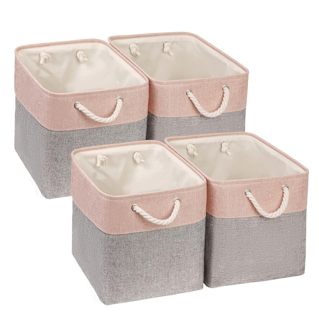 Fabric Storage Baskets | Set of 3 | 30cm Cube
