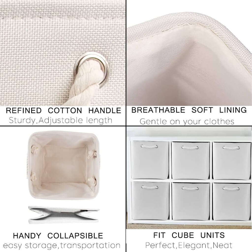 Fabric Storage Baskets | Set of 3 | 30cm Cube