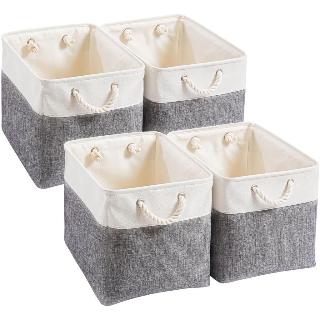Storage Box | High-Quality Linen & Non-Woven Fabric | 28x28x28cm