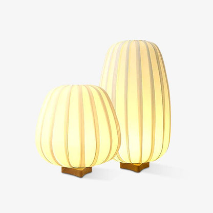 Minimalist Table Lamp | Wood & Fabric | White Shade, 30cm