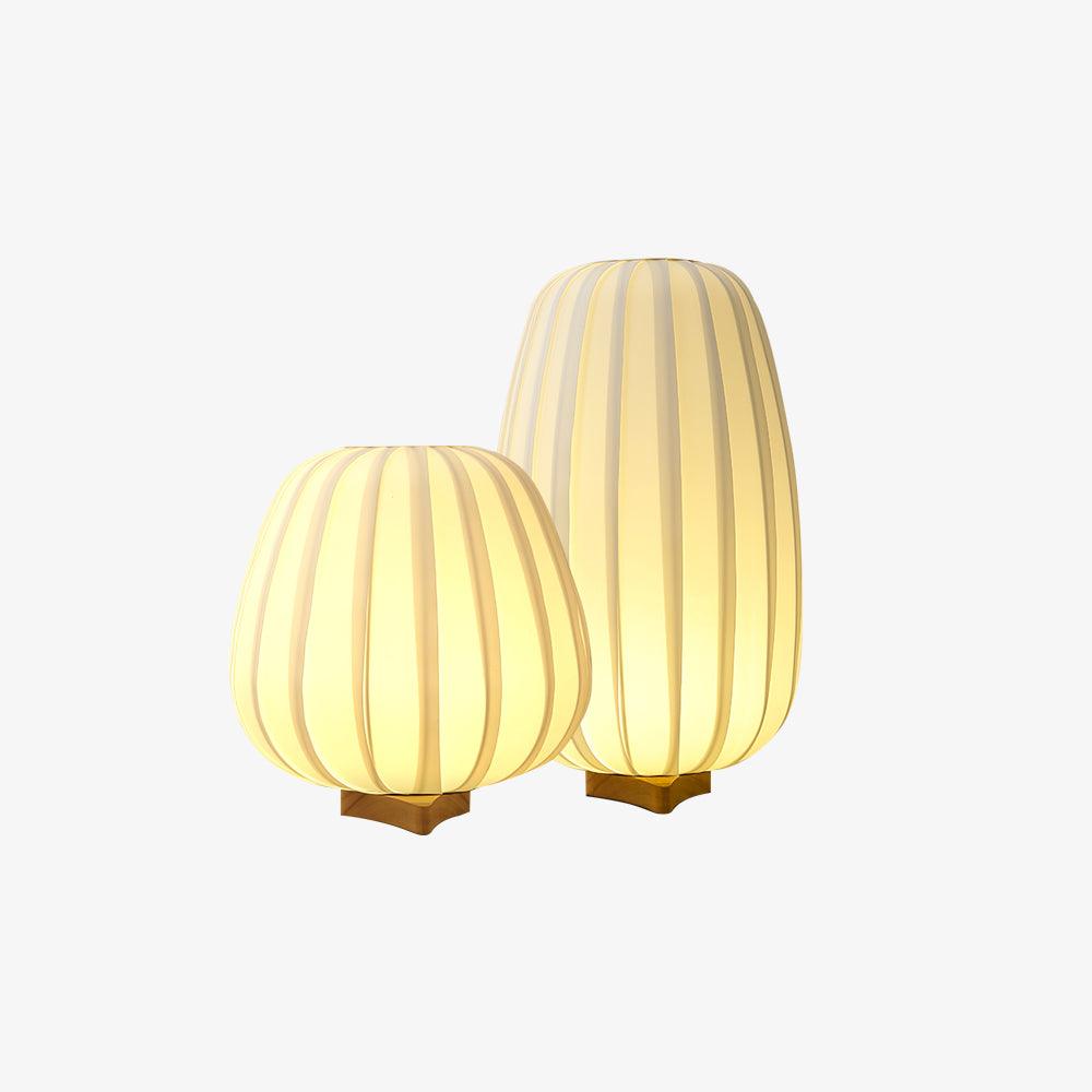Minimalist Table Lamp | Wood & Fabric | White Shade, 30cm
