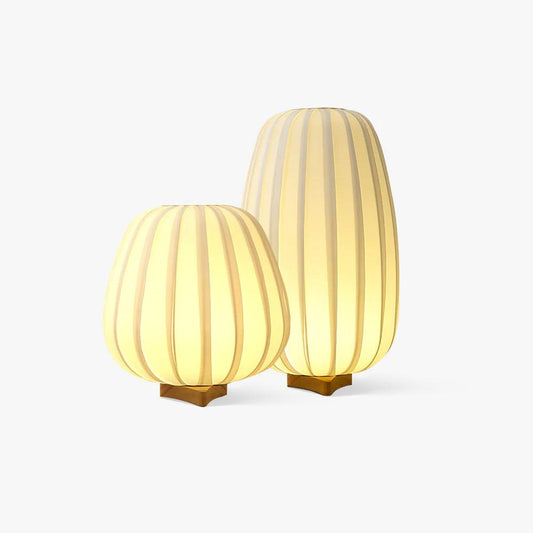 Minimalist Table Lamp | Wood & Fabric | White Shade, 30cm