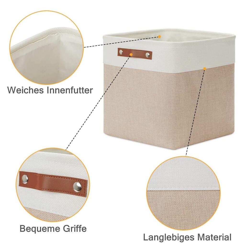 Canvas Storage Cube Box | High-Quality Fabric | 3 Pack