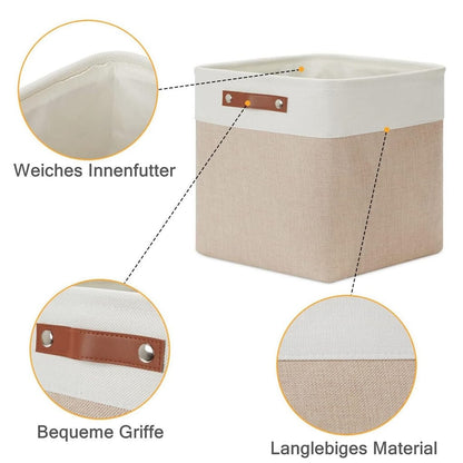 Canvas Storage Cube Box | High-Quality Fabric | 3 Pack