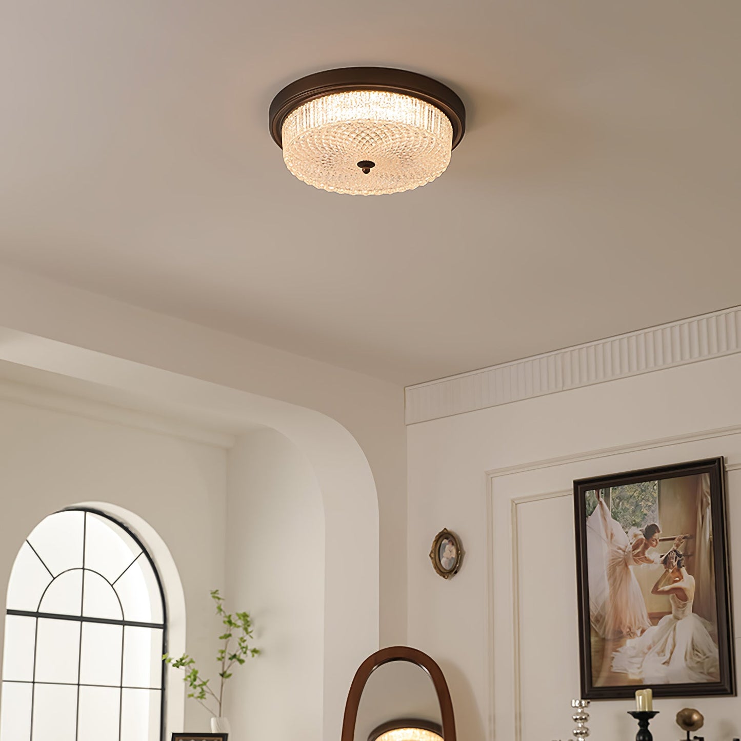 Fabula Ceiling Lamp | Vintage Bronze | Opaque Glass
