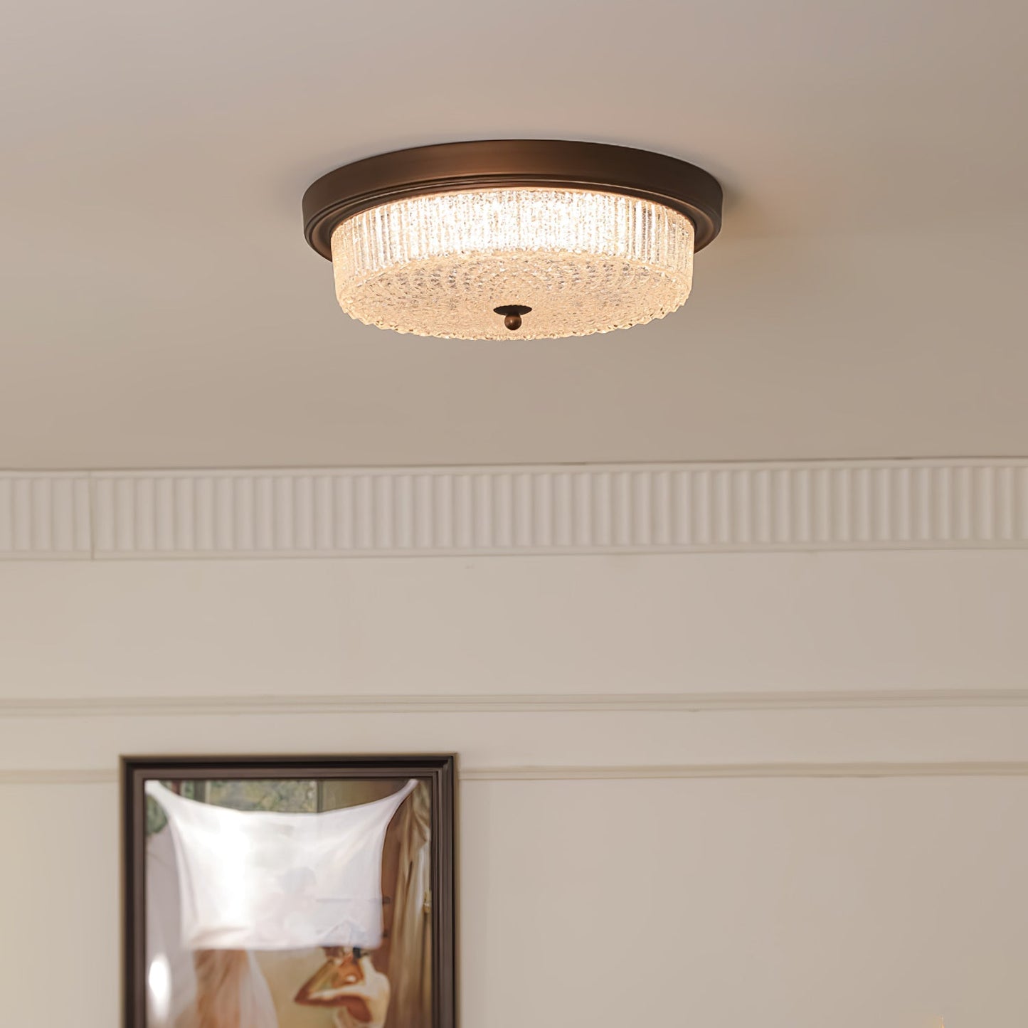 Fabula Ceiling Lamp | Vintage Bronze | Opaque Glass