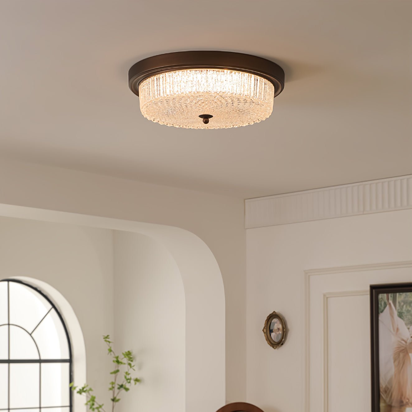 Fabula Ceiling Lamp | Vintage Bronze | Opaque Glass