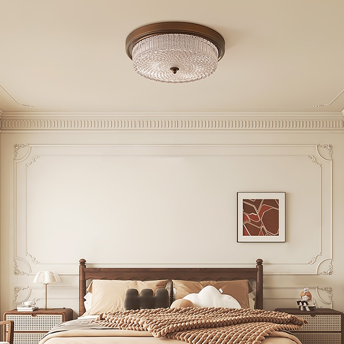 Fabula Ceiling Lamp | Vintage Bronze | Opaque Glass