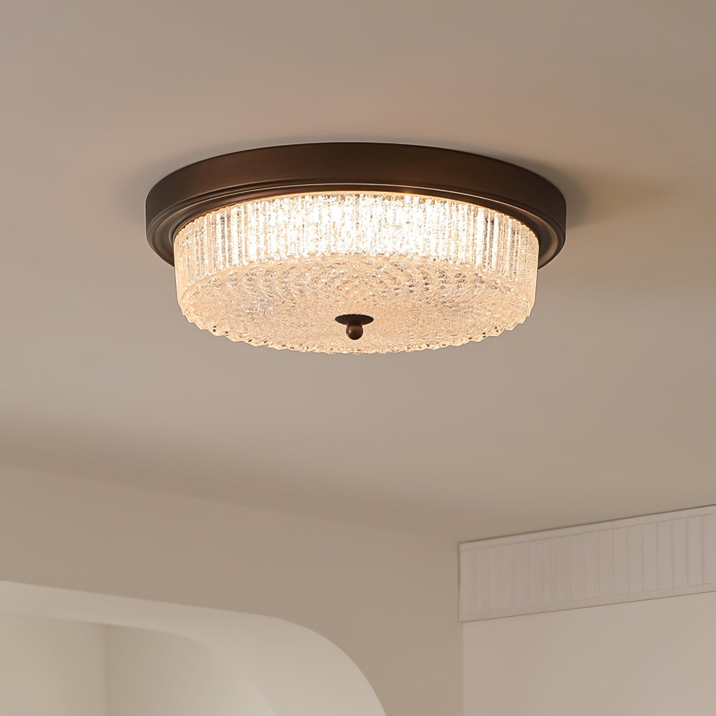 Fabula Ceiling Lamp | Vintage Bronze | Opaque Glass