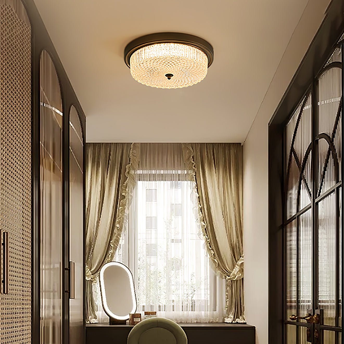 Fabula Ceiling Lamp | Vintage Bronze | Opaque Glass